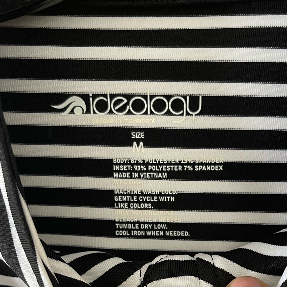 Ideology, size medium. Very comfortable, stripes just don’t suit me.
